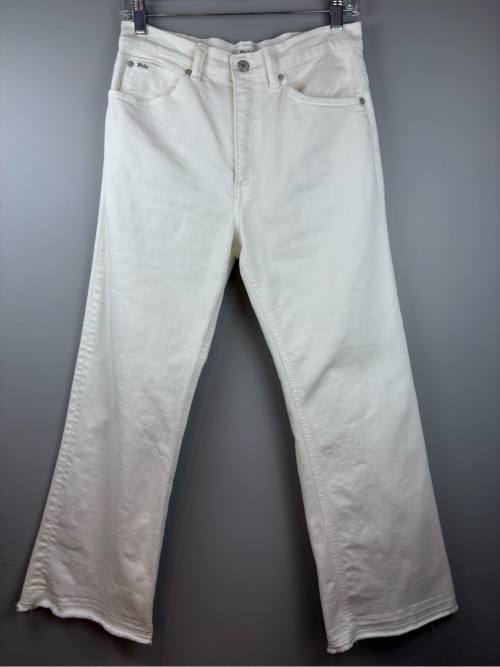 Polo Ralph Lauren The Laight Cropped Flair Size 28 Cream Jeans NWOT
